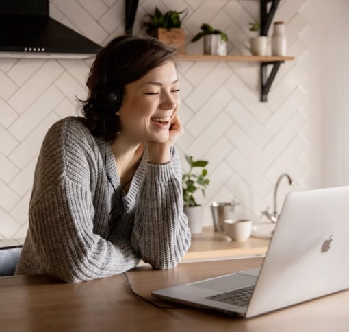 woman using meet to video call